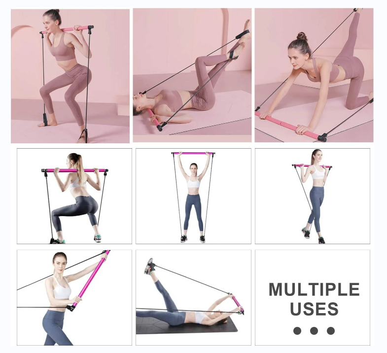 Multiple Uses Toning bar with resistance bands are used in yoga, Pilates, stretching, fitness and other training programs. Yoga and stretching exercises are very suitable for pregnant women to use after pregnancy and childbirth to maintain good health. Low impact to prevent injury, light and easy to carry.