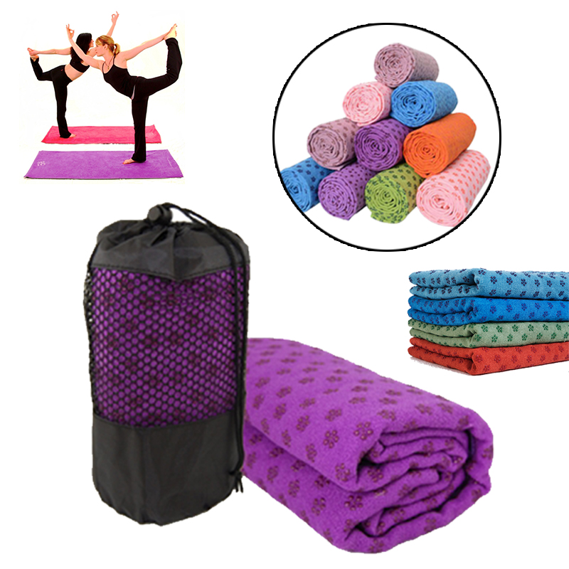 Mulit-Functional As long as you get a ProCircle Non Slip Yoga Towel, any location becomes a yoga studio. This yoga towel measures 72”X26”, the perfect size for almost all yoga mats. Combining non-slip silicone backing with absorbent microfiber surface, this Hot Yoga Towel is not only a Yoga Mat Towel but also a camping towel or a beach body wrap. Use our hot yoga towel on top of your yoga mat to access a plushy feeling.