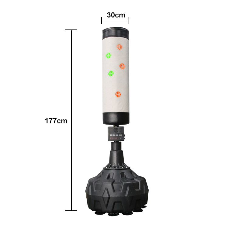 GIVE IT YOUR BEST SHOT This boxing buddy can sure take a hit! The weighted base can be filled with sand or water so when you knock him down, he pops right back up. Fully inflated measurements: 177cm