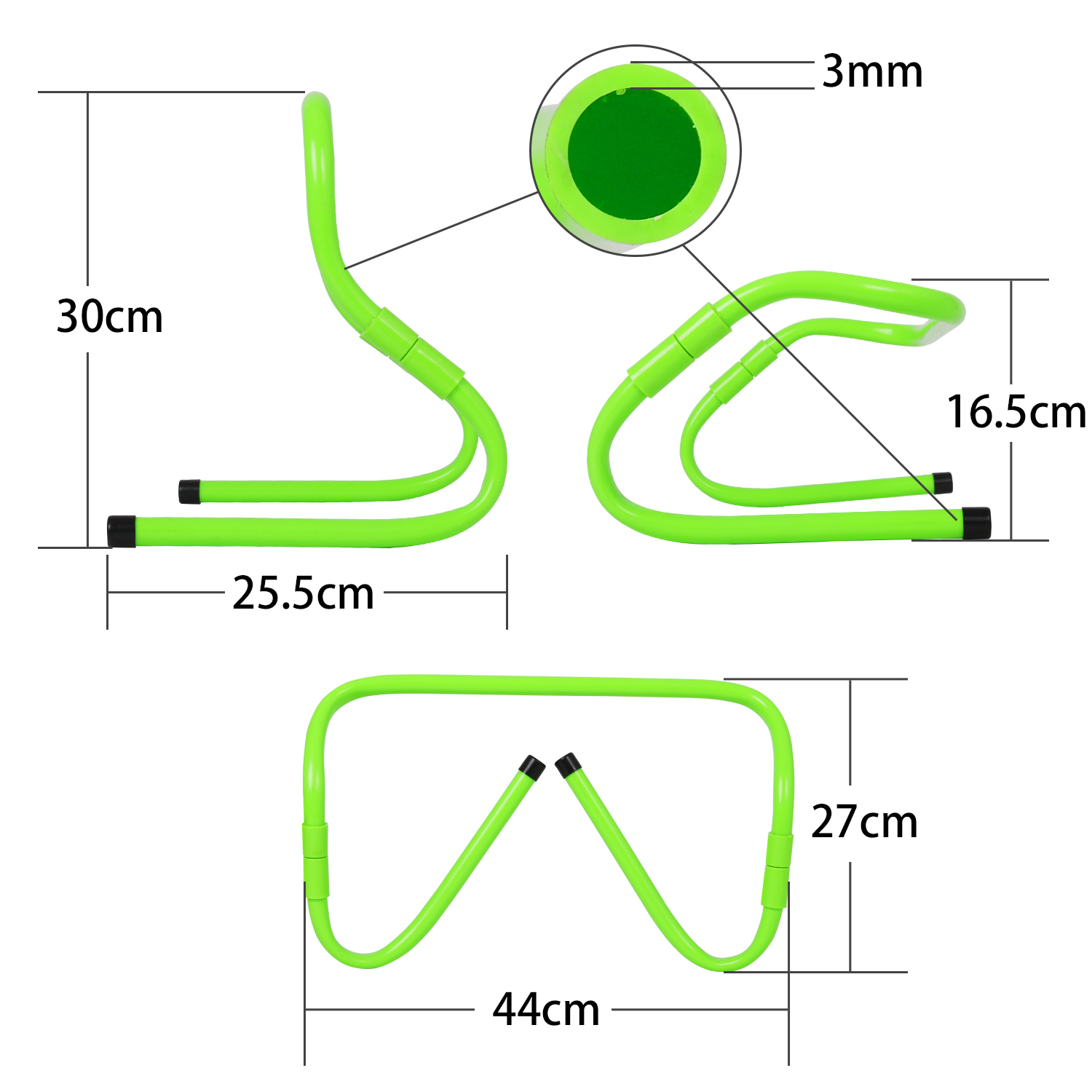 PORTABLE at 0.97lb in weight each, this agility hurdles are lightweight and easily portable. It’s extremely compact to store and good for small spaces. The bright green color offers excellent visibility even in dull or low light.