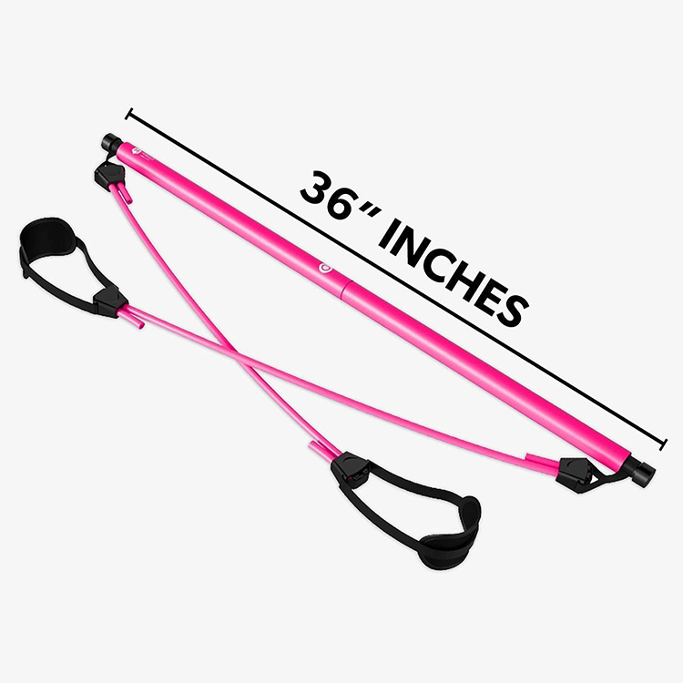 High Elasticity & Durability Yoga fitness sticks are made of high-quality materials. The fitness stick is detachable and easy to carry. The metal tube is sturdy and durable, the thick foam is comfortable and soft, the tension rope is highly elastic and strong, and the foot ring is made of sweat-absorbent material. Suitable for all seasons.