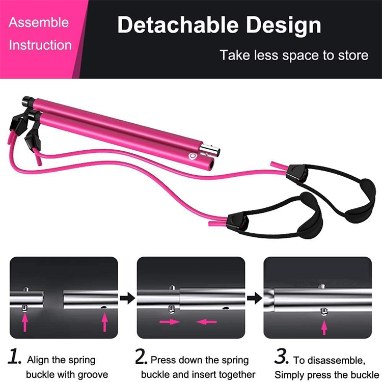 Greatly designed with 2 nature resistance bands, 2-Section assembly Removable design for any fitness level with an all-in-one full-body workout. 
